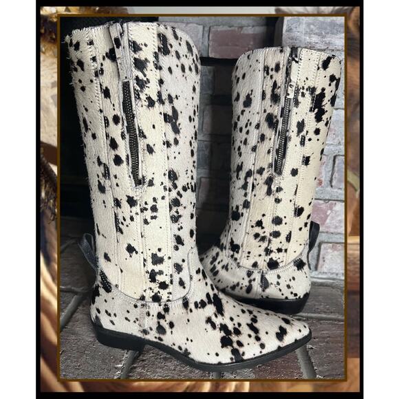 Free People We The Free Allistar Western Inspired Hair-On Pointed Toe Boots Sz 8 - Picture 5 of 9